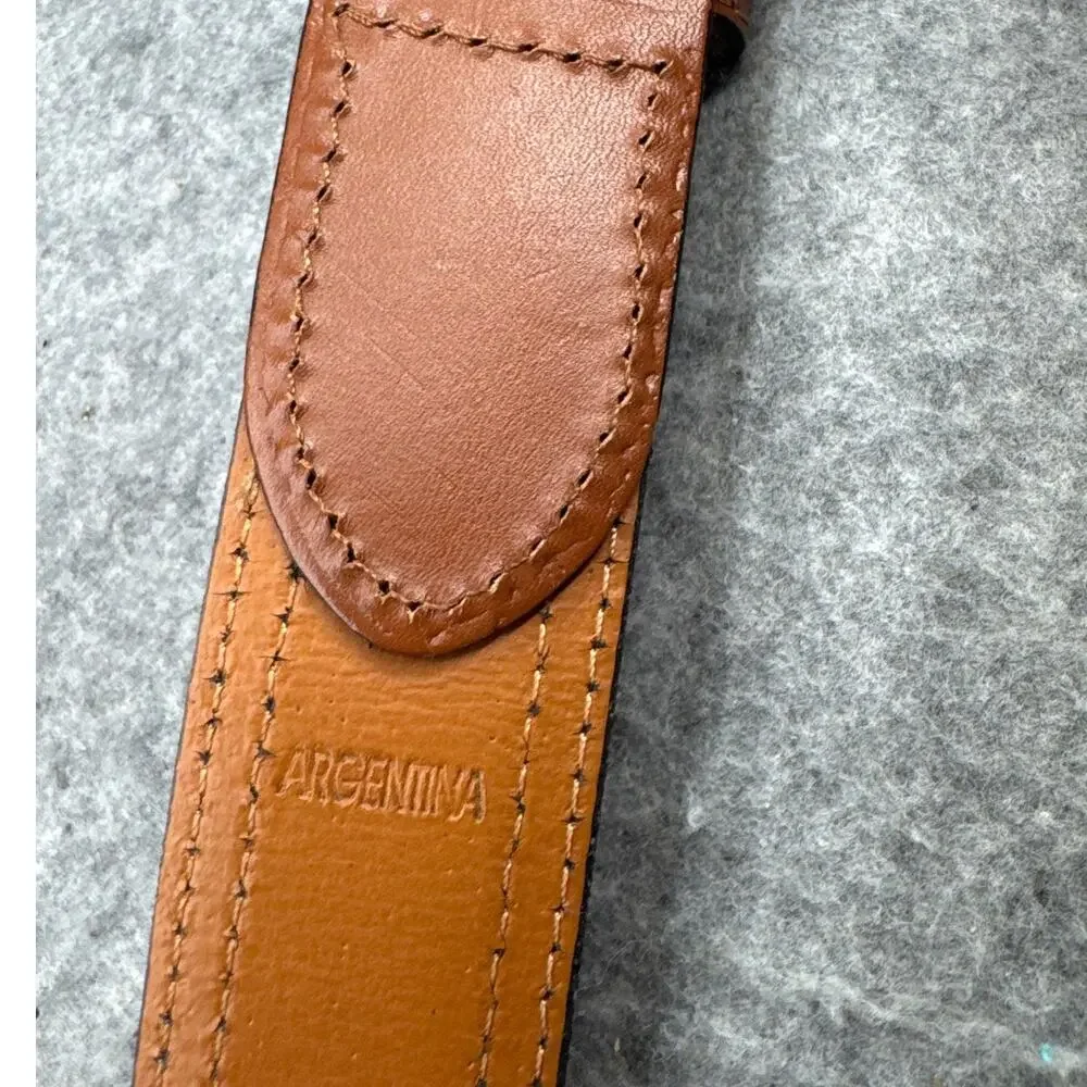 Nautica Brown Leather Blue Flag Logo 1